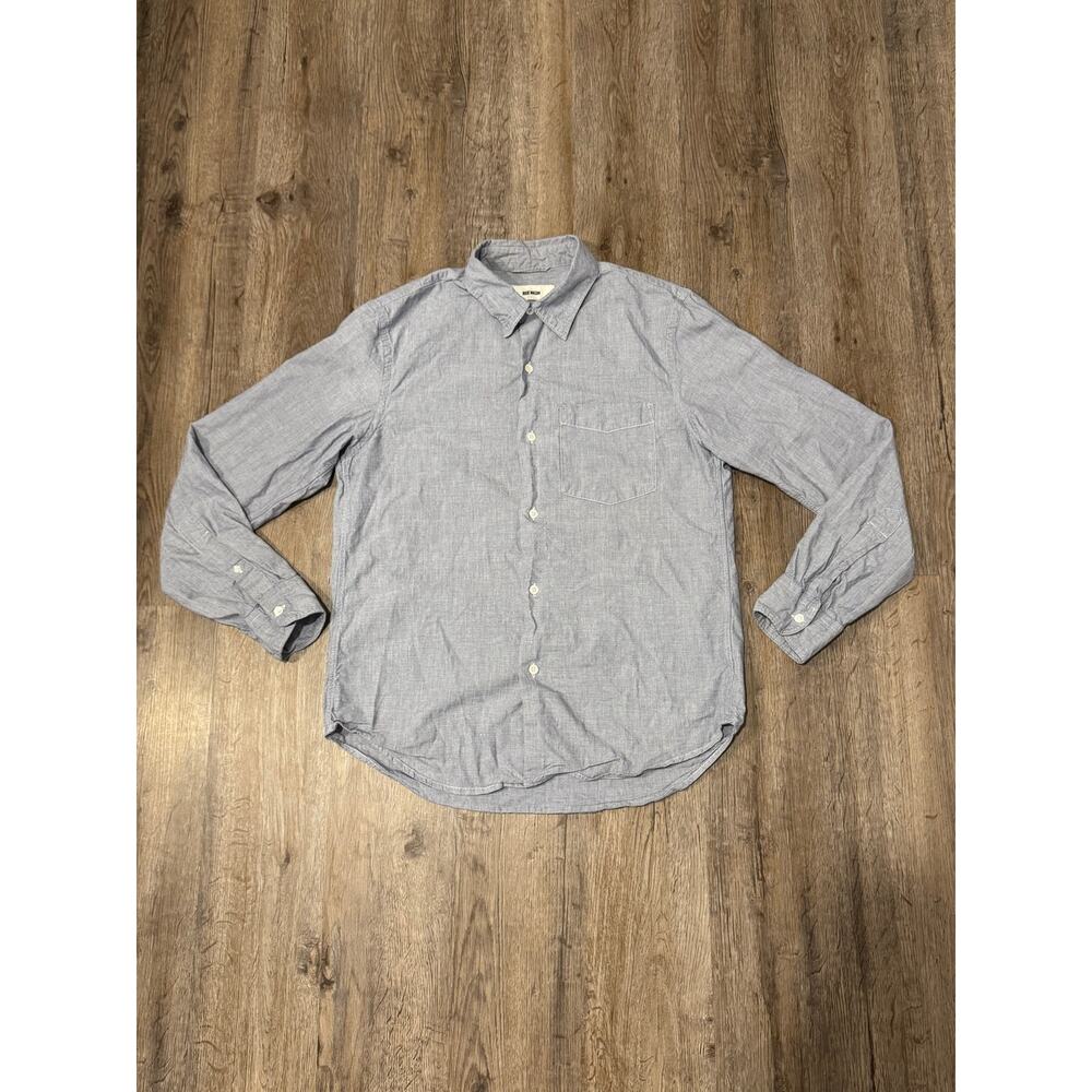 Buck Mason Men's Blue Button Down Long Sleeve Shirt Size Medium